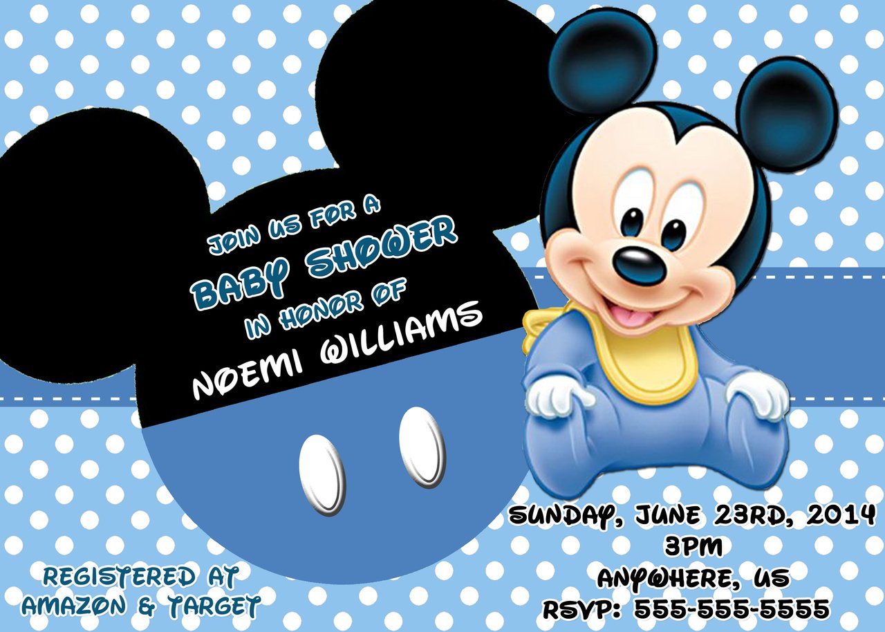 Baby Mickey Mouse Invitations