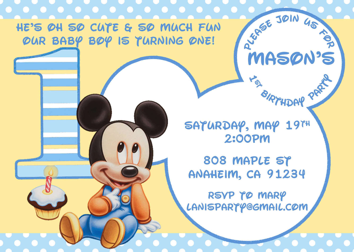 Baby Mickey Mouse Invitations