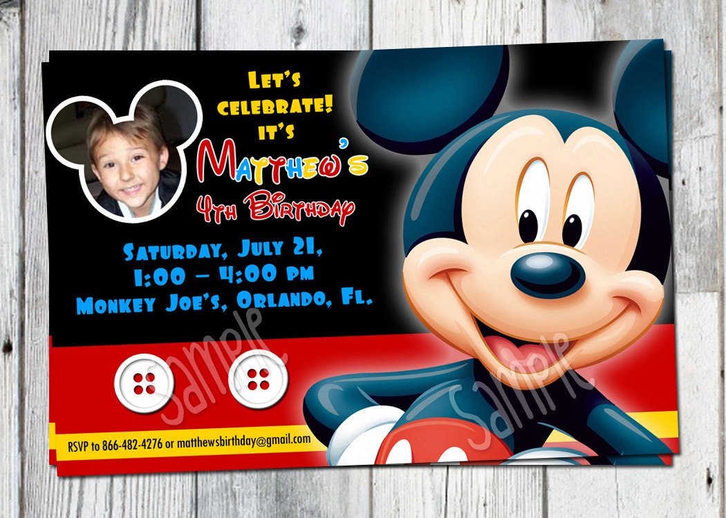 Custom Mickey Mouse Invitations