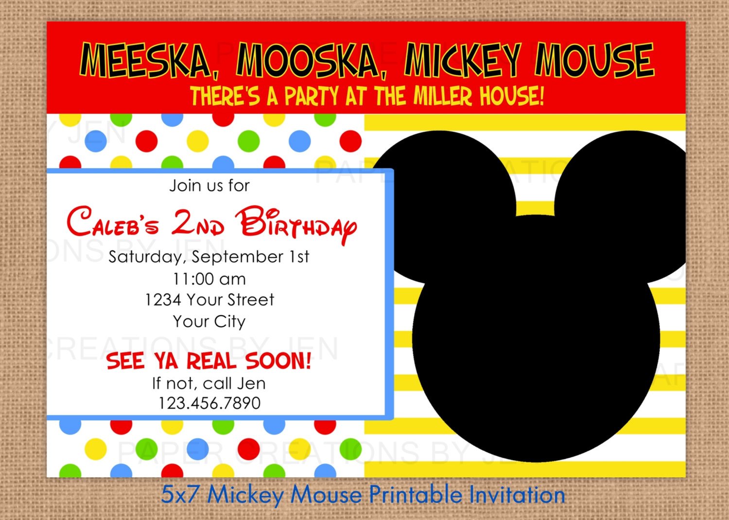 Free Mickey Mouse Invitations