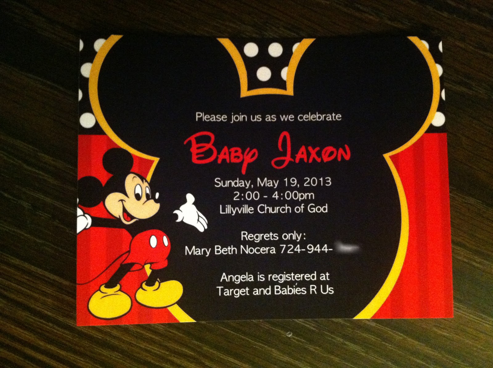 Mickey Mouse Baby Shower Invitations