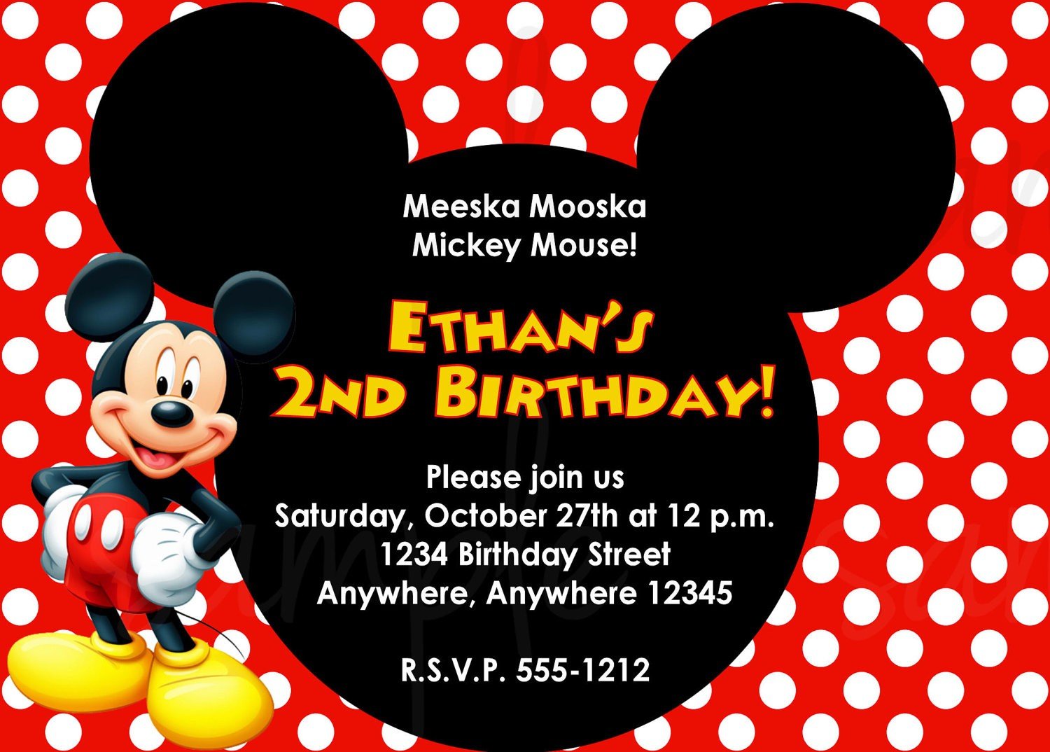 Mickey Mouse Birthday Invitation Fabulous Mickey Mouse Birthday
