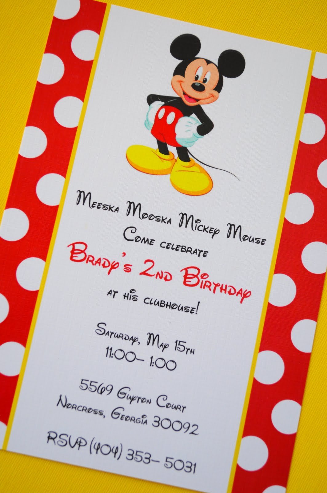 Mickey Mouse Birthday Invitations Ideas