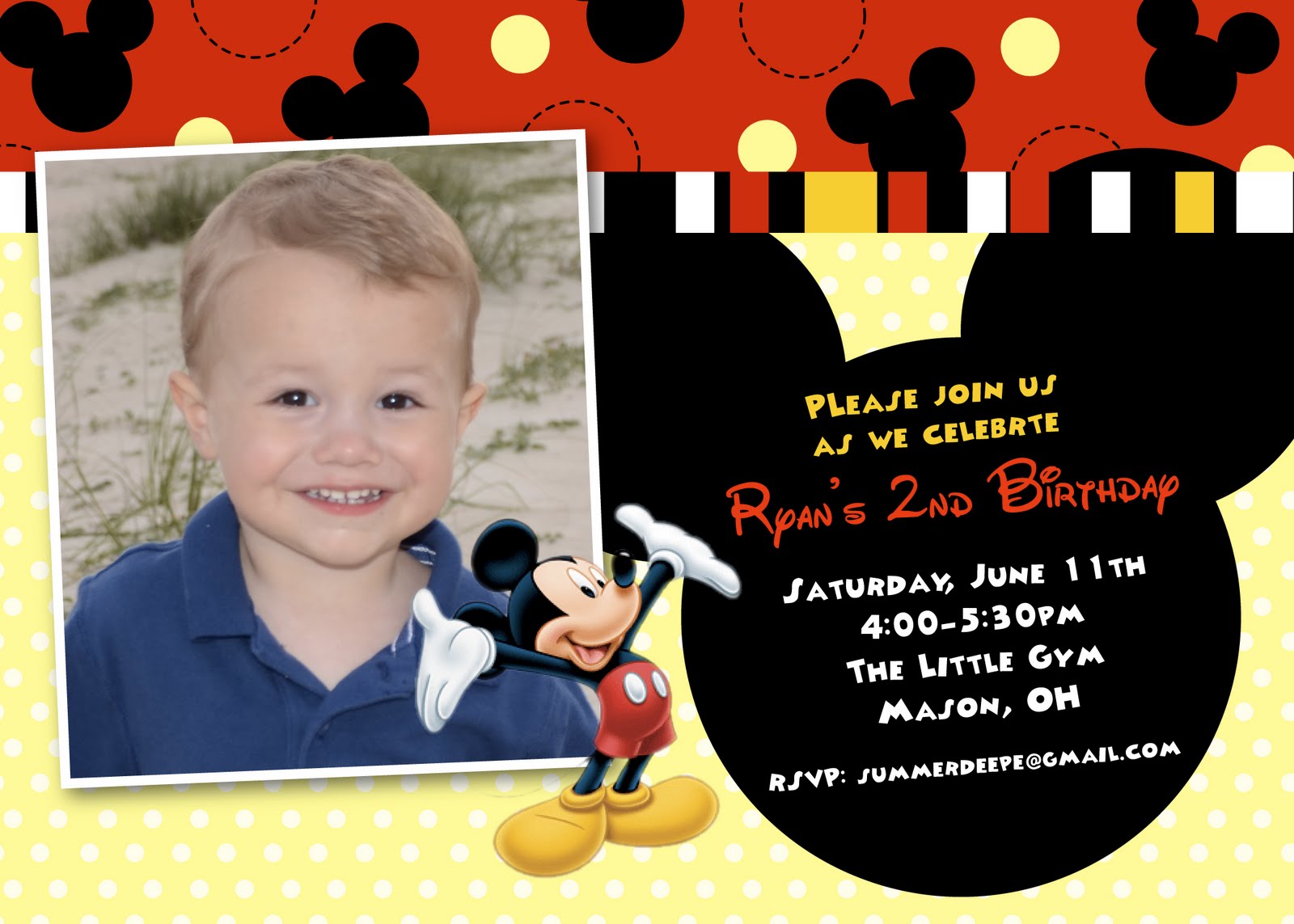 Mickey Mouse Birthday Party Invitations