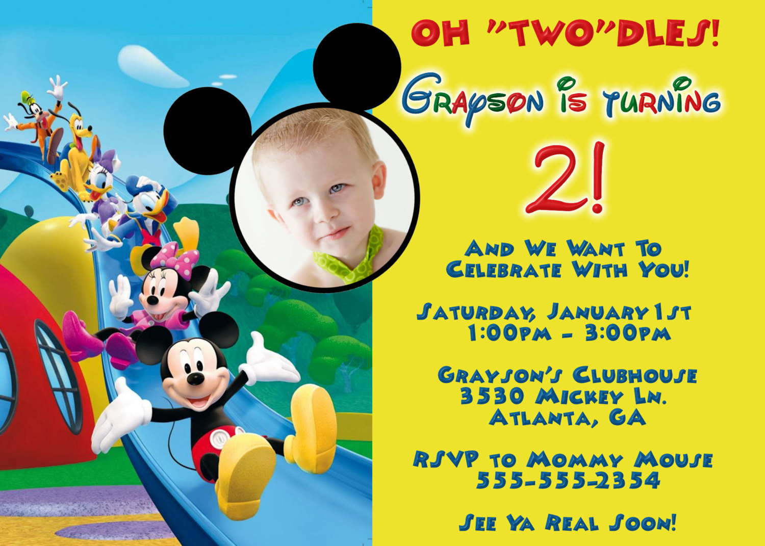 Mickey Mouse Clubhouse Birthday Party Invitations
