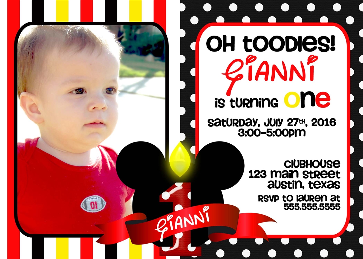 Mickey Mouse First Birthday Invitations