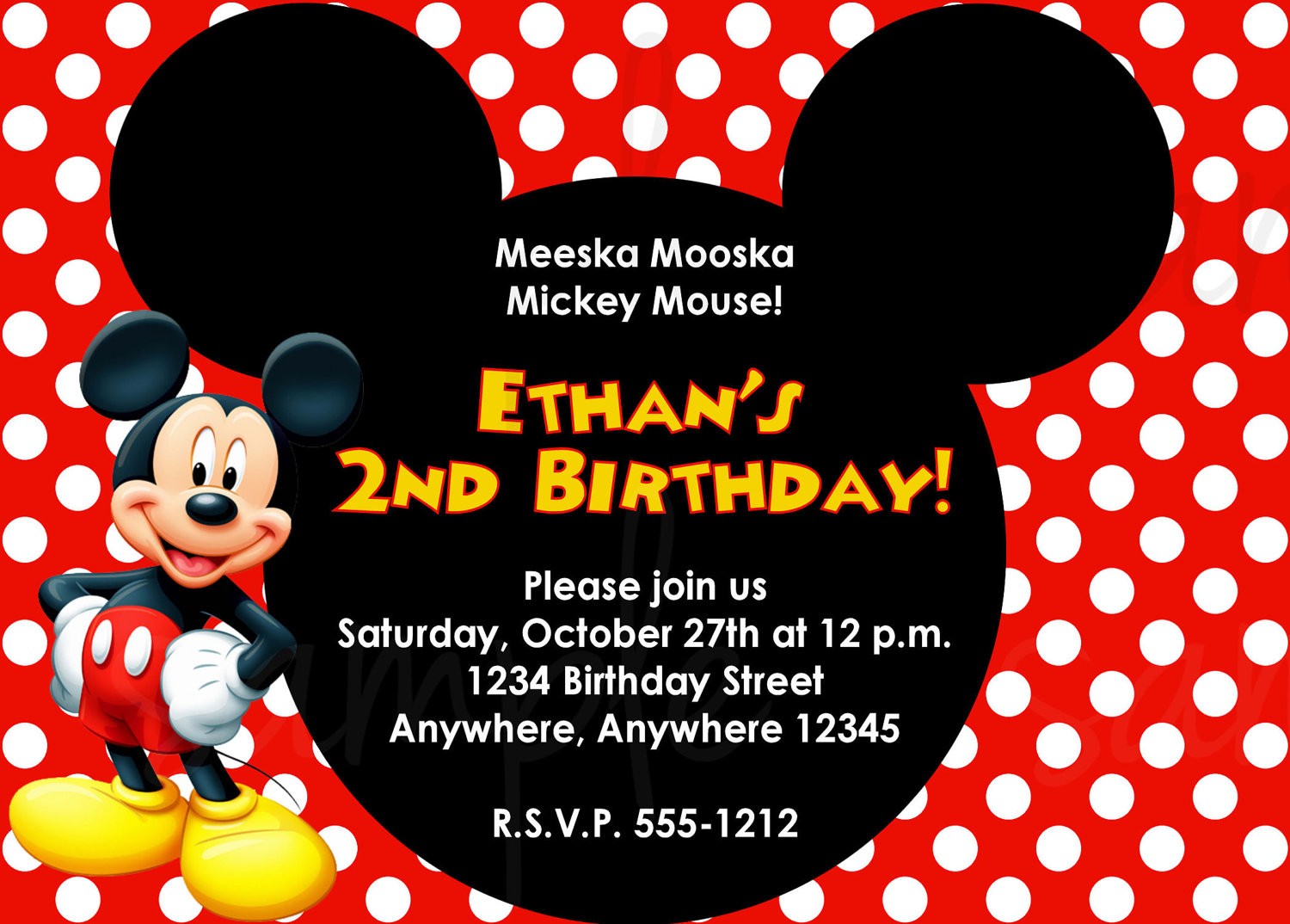 Mickey Mouse Invitation