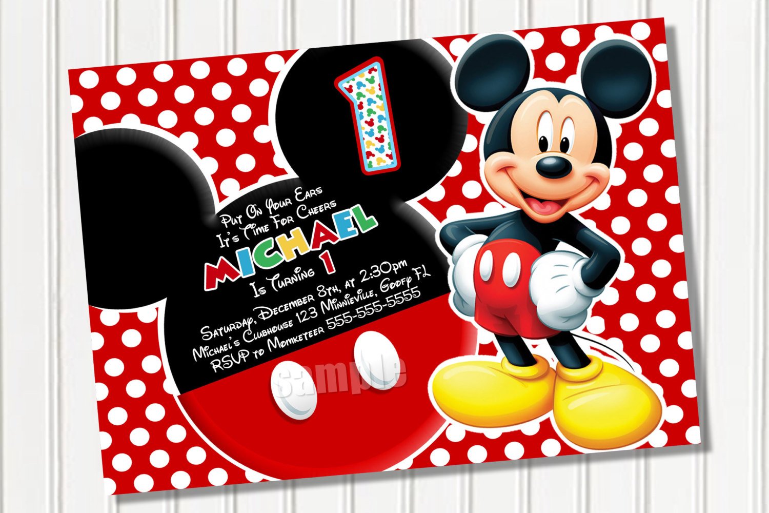 Mickey Mouse Invitation Printable