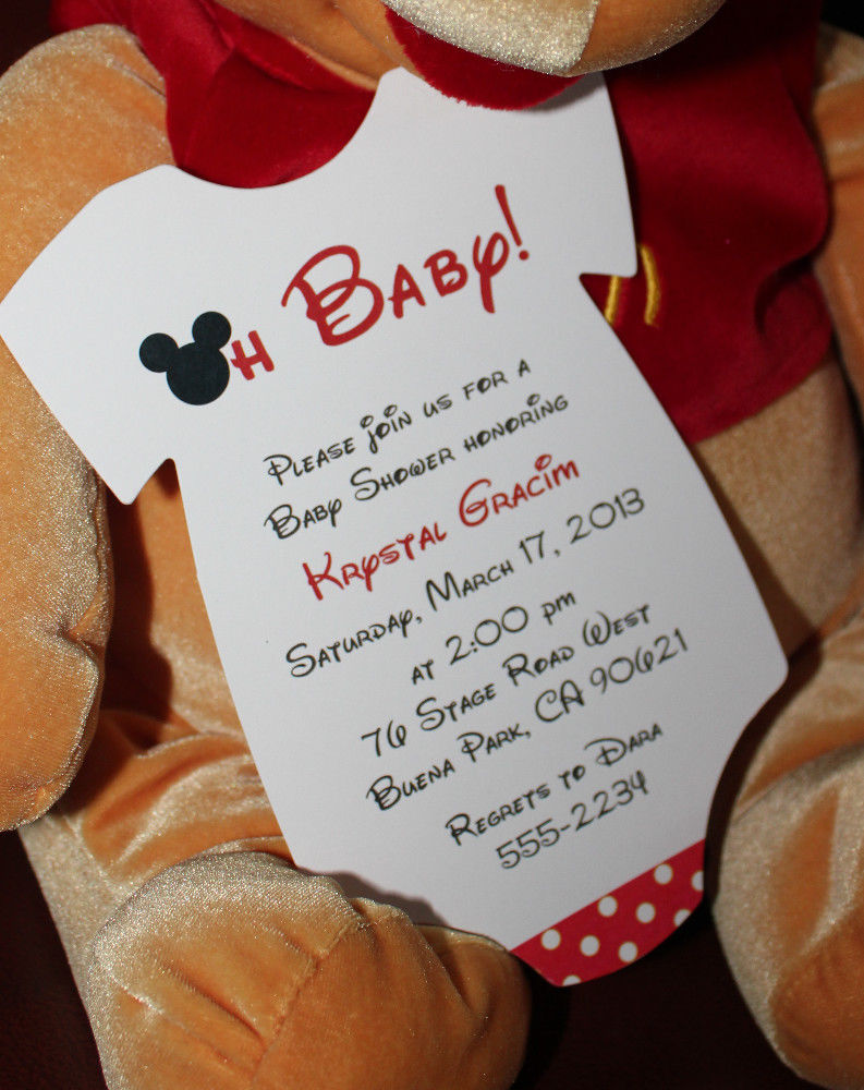 Mickey Mouse Onesie Baby Shower Invitation
