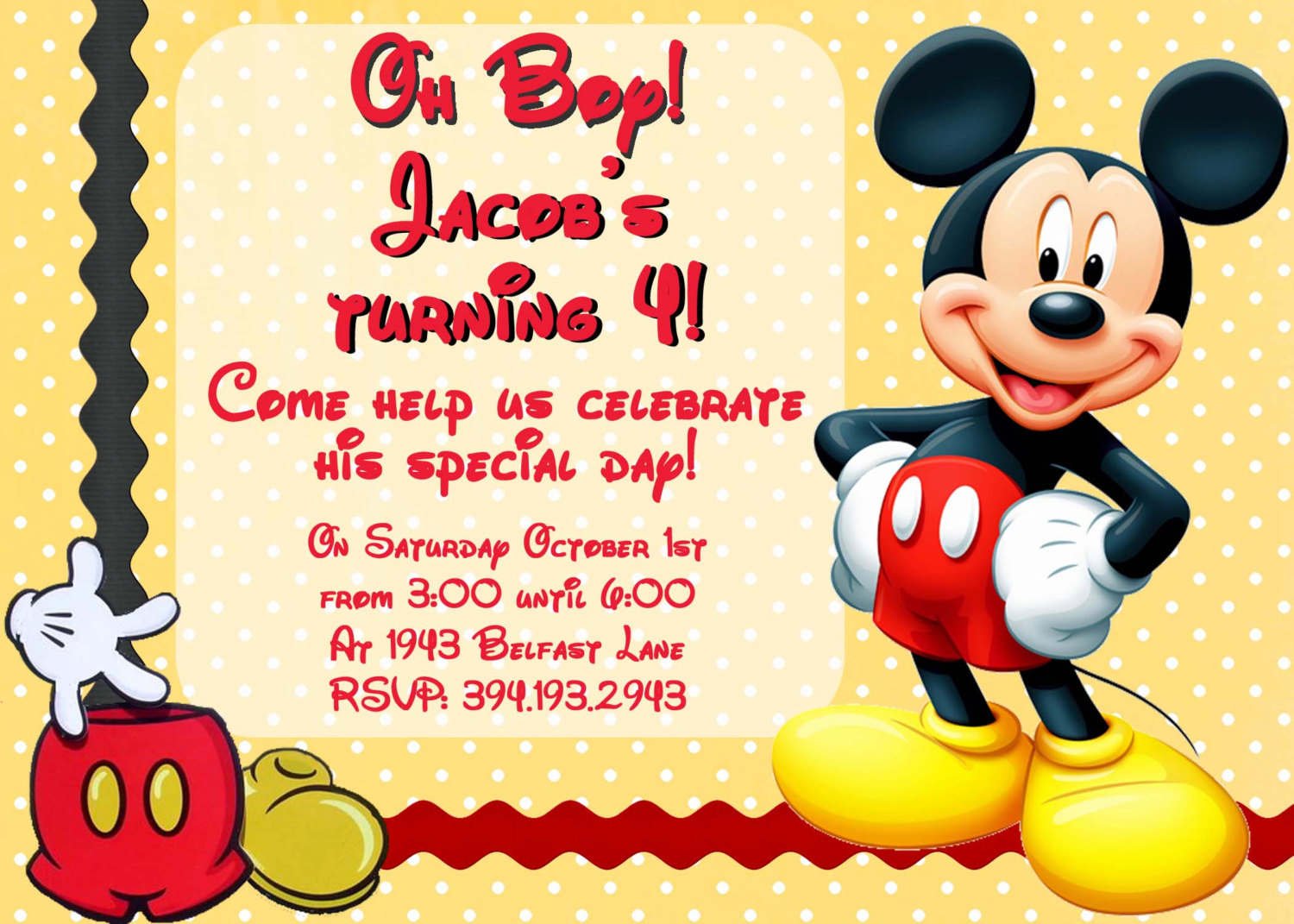 Mickey Mouse Party Invitations