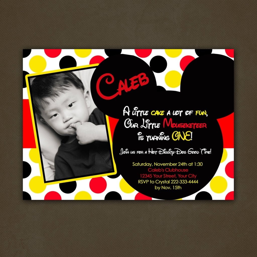 Mickey Mouse Party Invitations Personalized