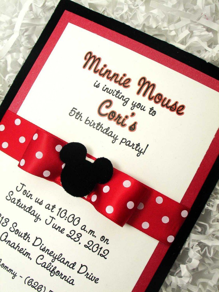 Minnie Mouse Baptism Invitations