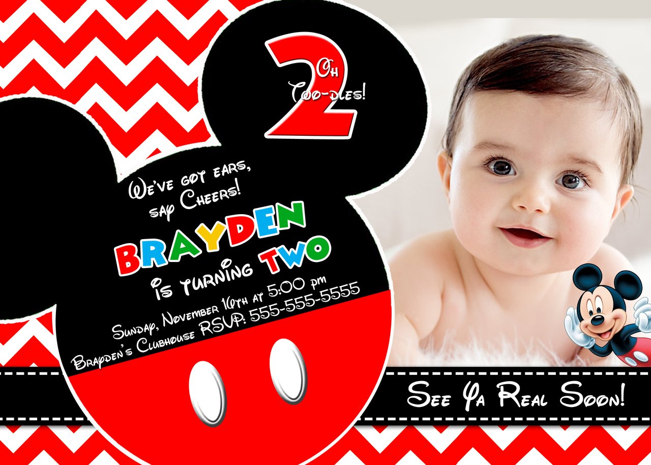 Personalized Mickey Mouse Birthday Invitations Fabulous