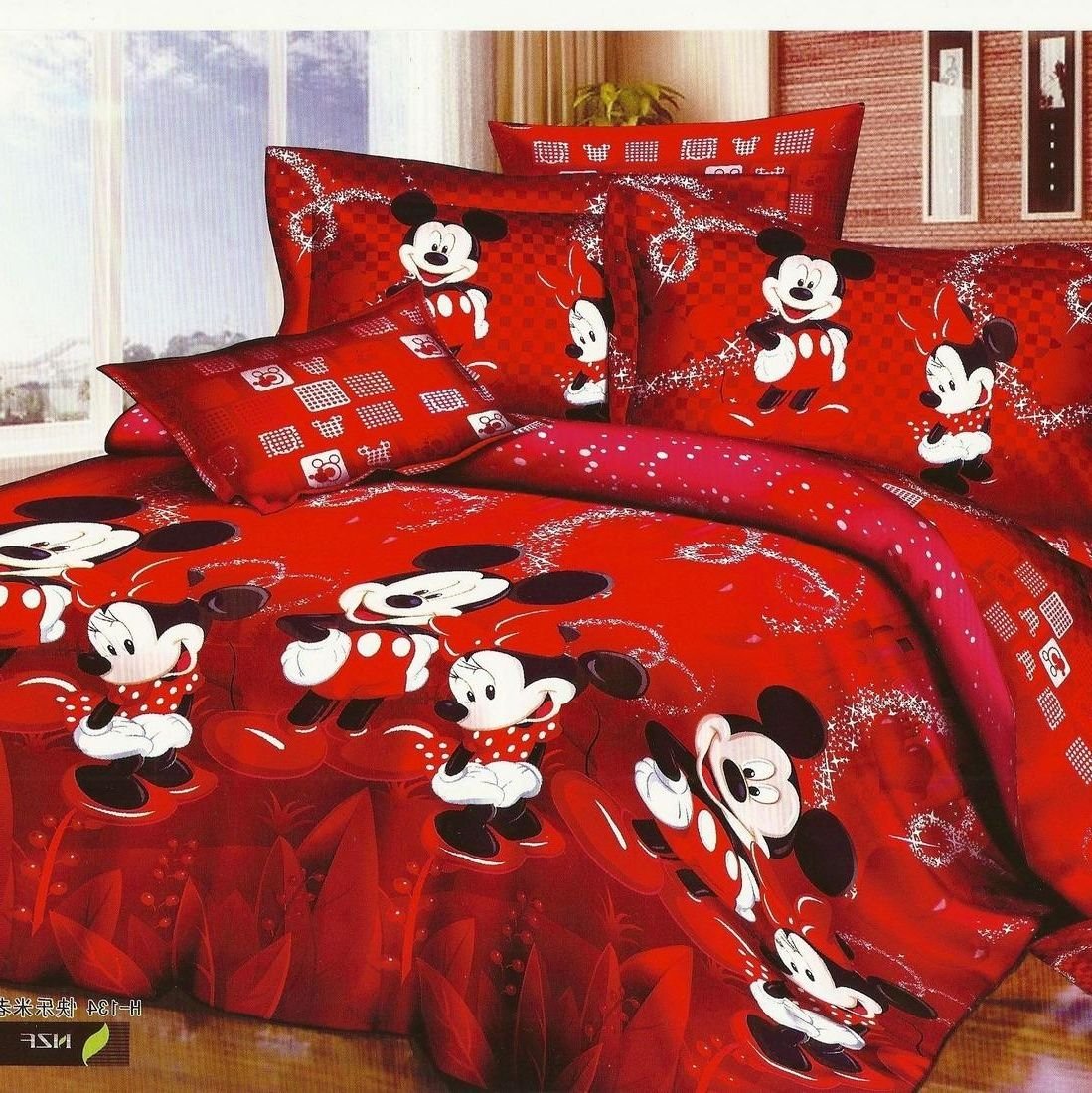 Red Mickey And Minnie Mouse Bedding Sets For Christmas