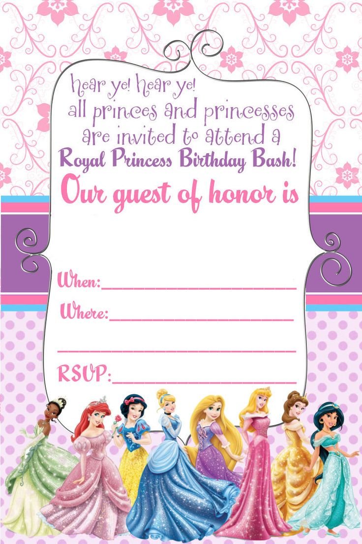 1000+ Ideas About Disney Princess Invitations On Pinterest