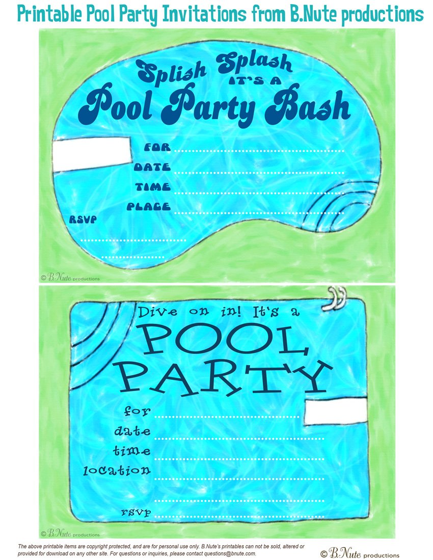 1000+ Images About Pool Party Invitations & Favors On Pinterest