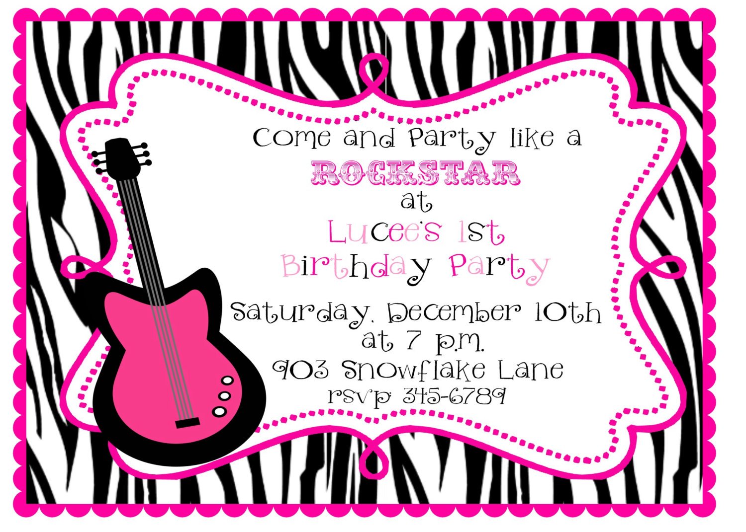 12 Rock Star Guitar Birthhday Party Or Baby Shower