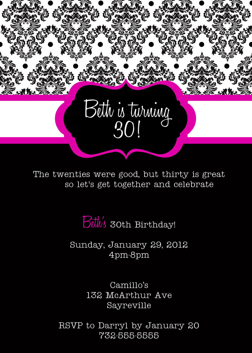 13th Birthday Invitations Templates