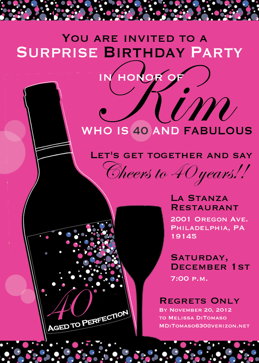 40th Birthday Party Invitation Wording