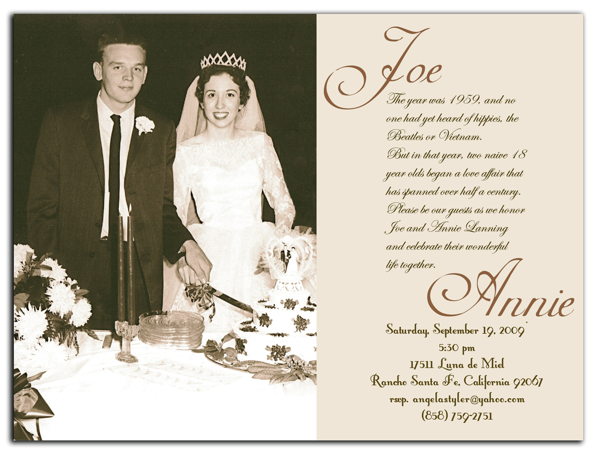50th Anniversary Party Invitations