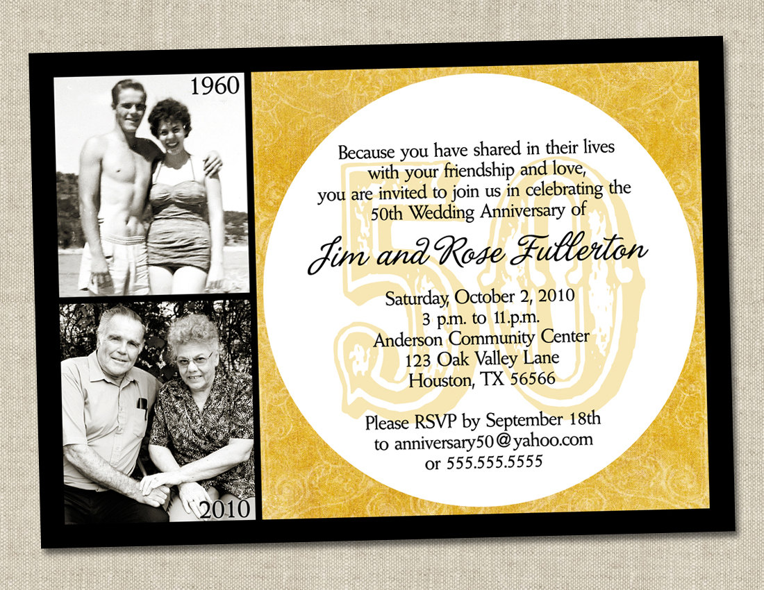 50th Anniversary Party Invitations