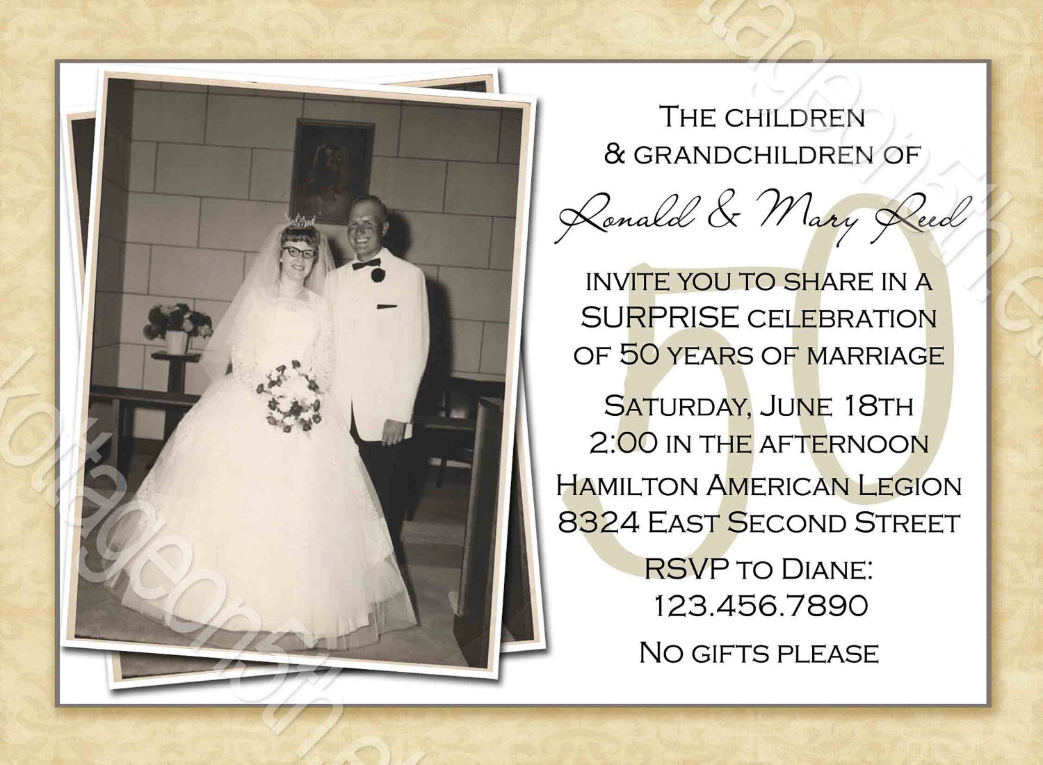50th Anniversary Party Invitations