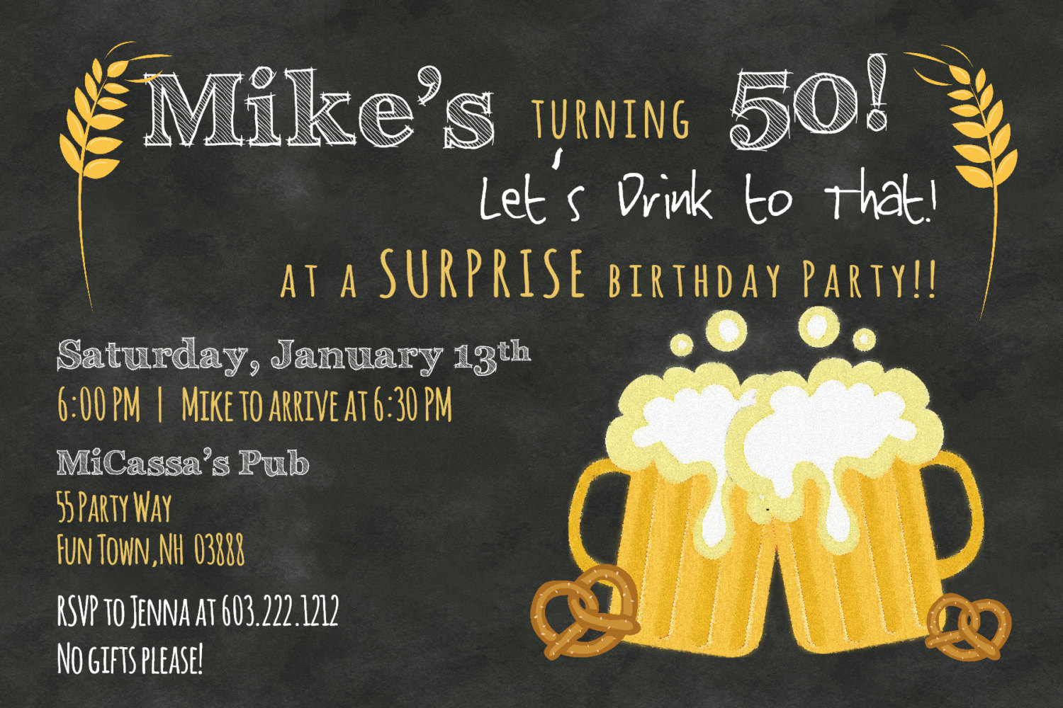 50th Birthday Invitation Wording Ideas