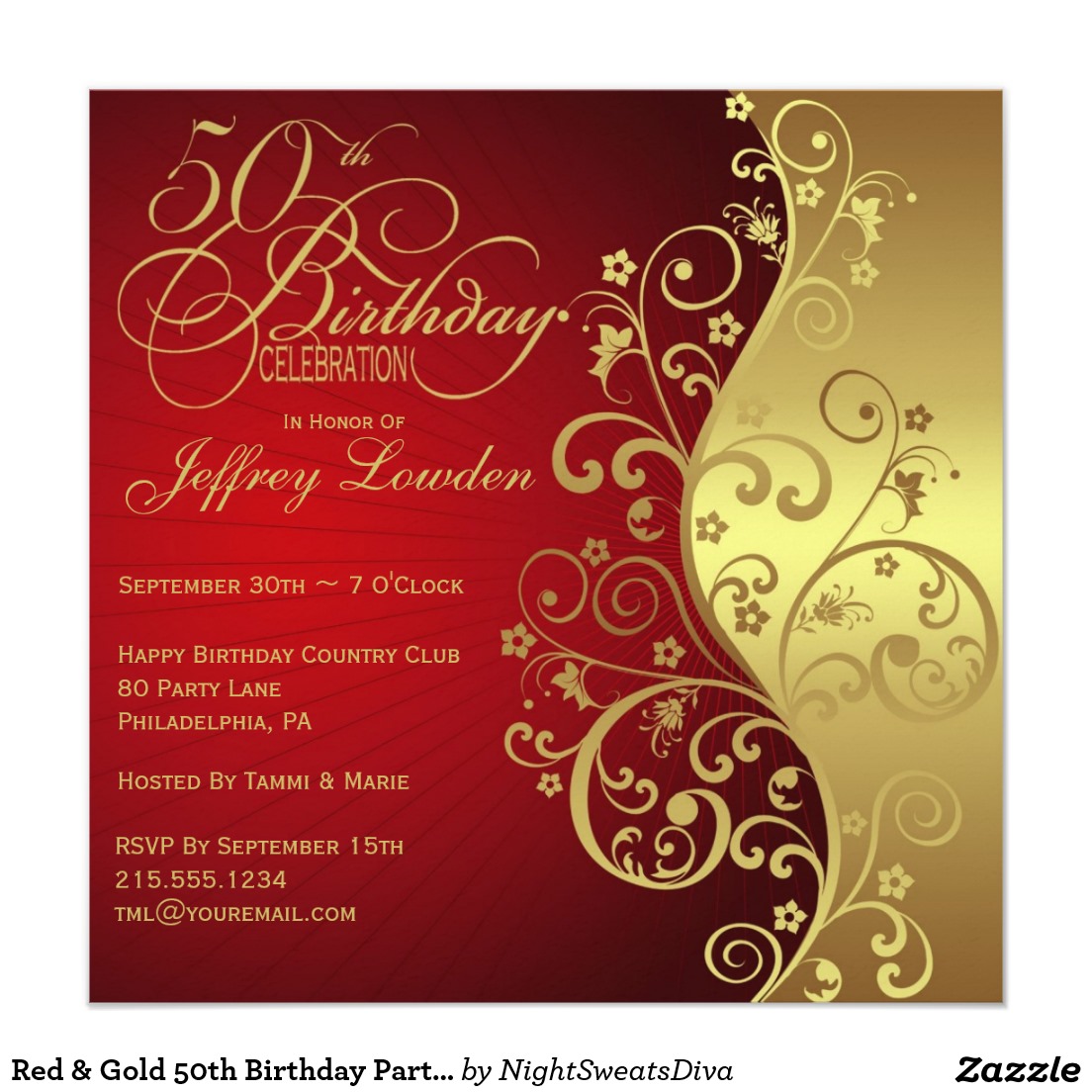 50th Birthday Party Invitations