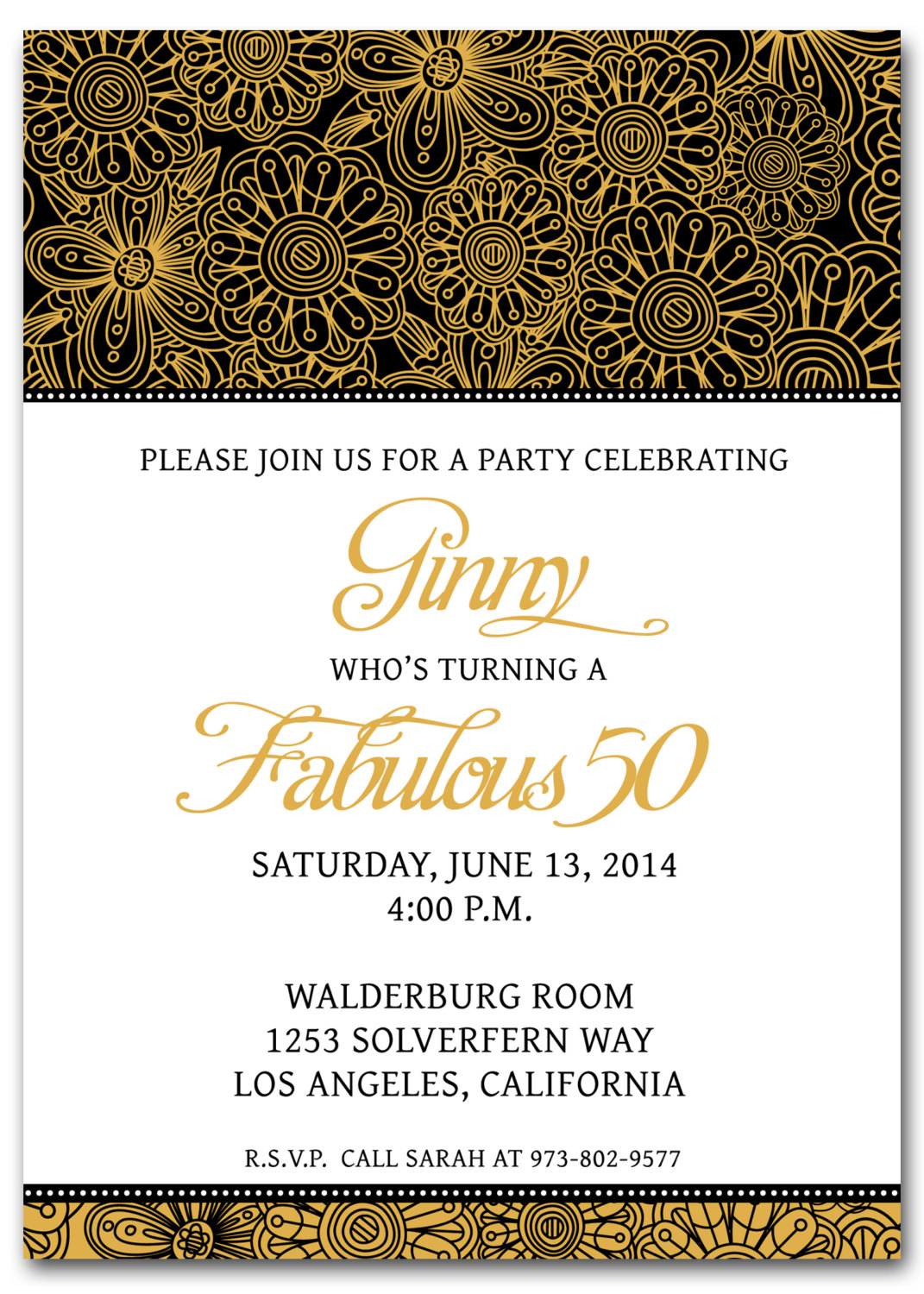 50th Birthday Party Invitations Templates Free