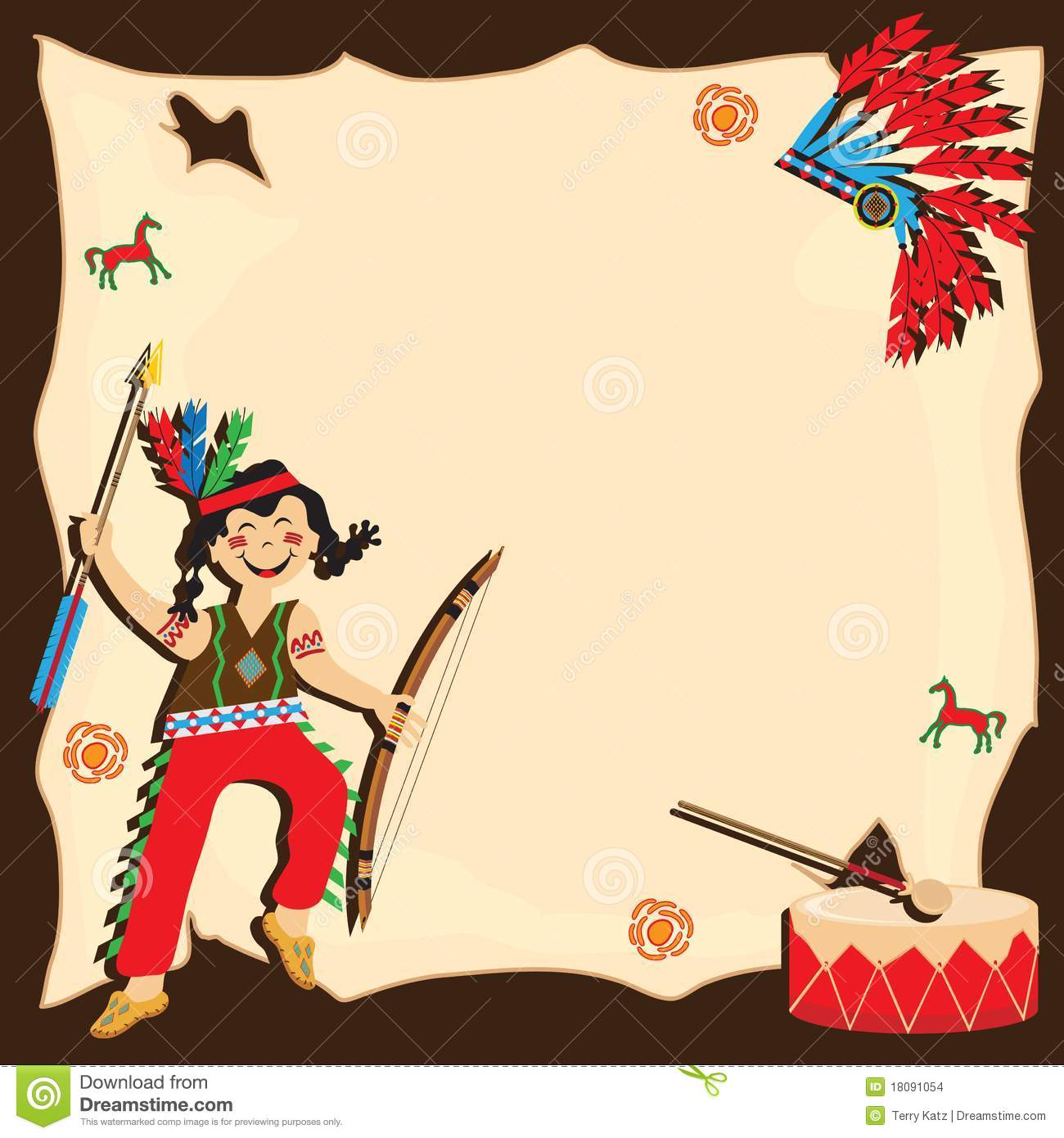 American Indian Party Invitation Stock Images