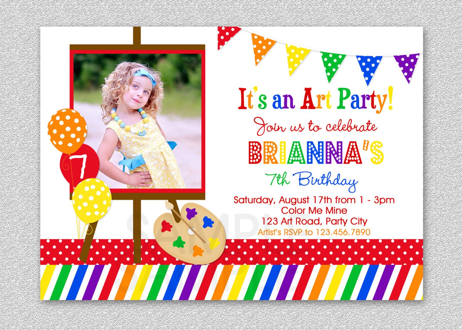Art Themed Birthday Party Invitations Pictures About Art Themed