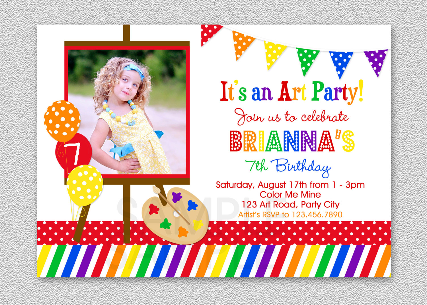 Art Themed Birthday Party Invitations Pictures About Art Themed