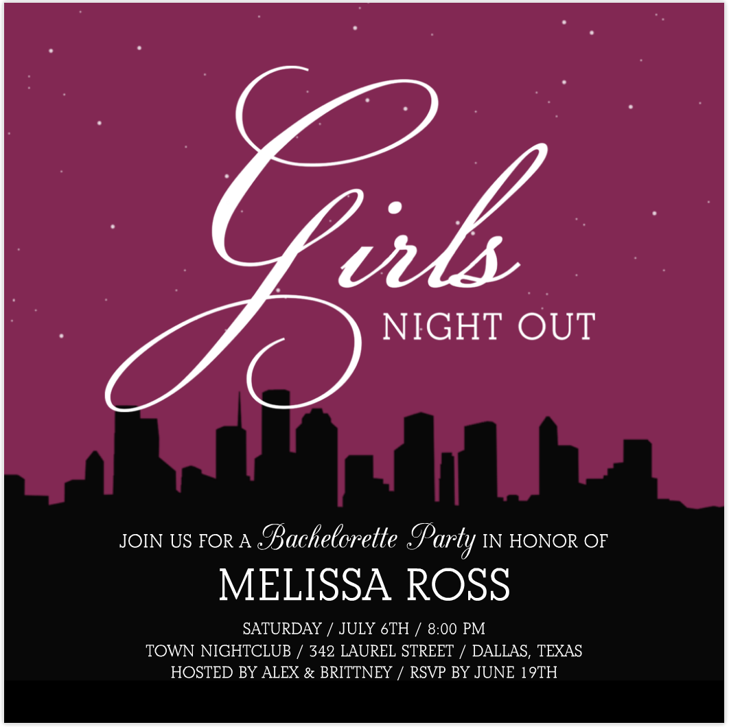 Bachelorette Party Invitations Free Online