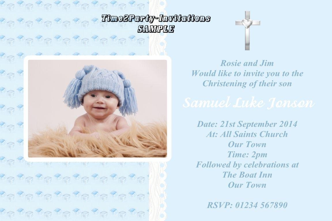 Baptism Party Invitations   Christening Party Invitations Wording