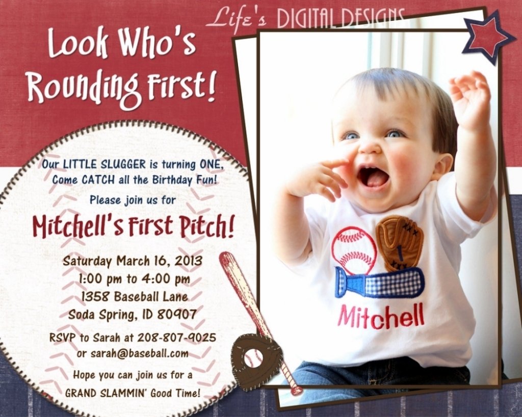 Baseball Themed First Birthday Party Invitations Archives