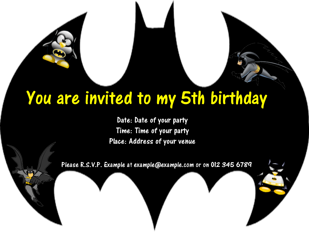 Batman Party Invitations