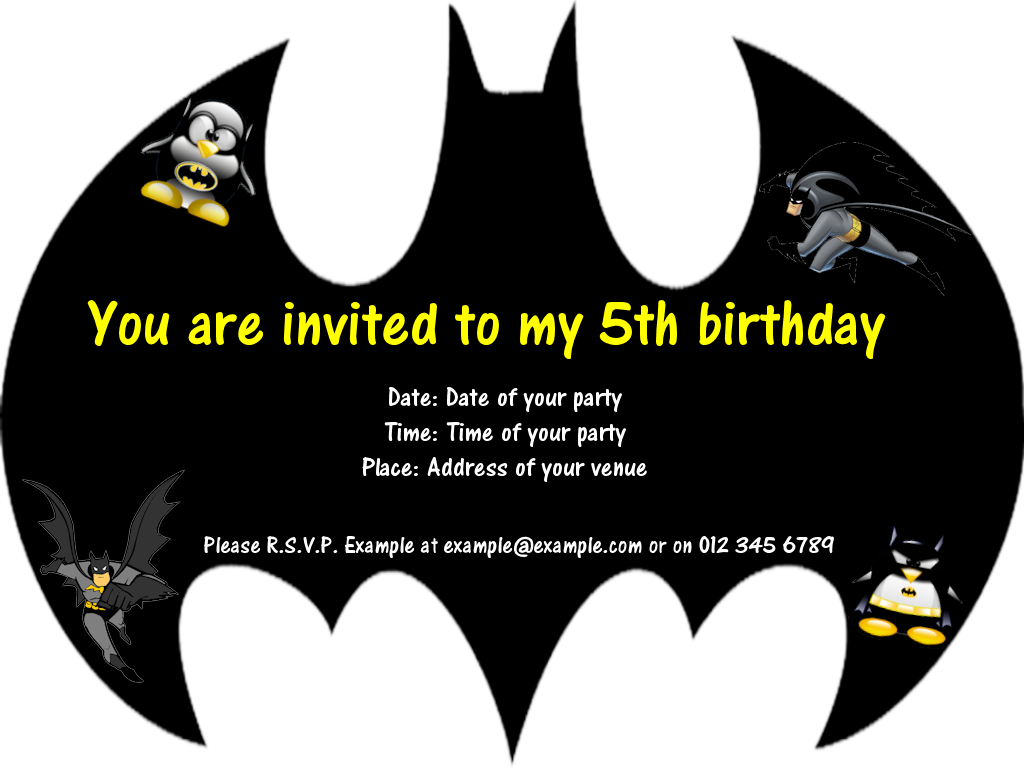 Batman Party Invitations Free Printable