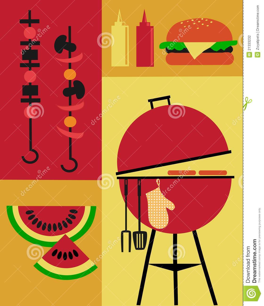 Bbq Party Invitation Template Stock Photography