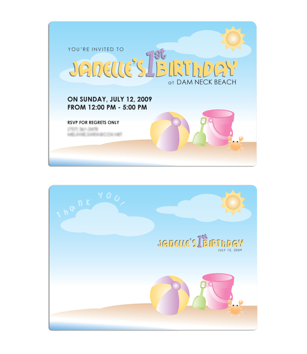 Beach Themed Birthday Invitations