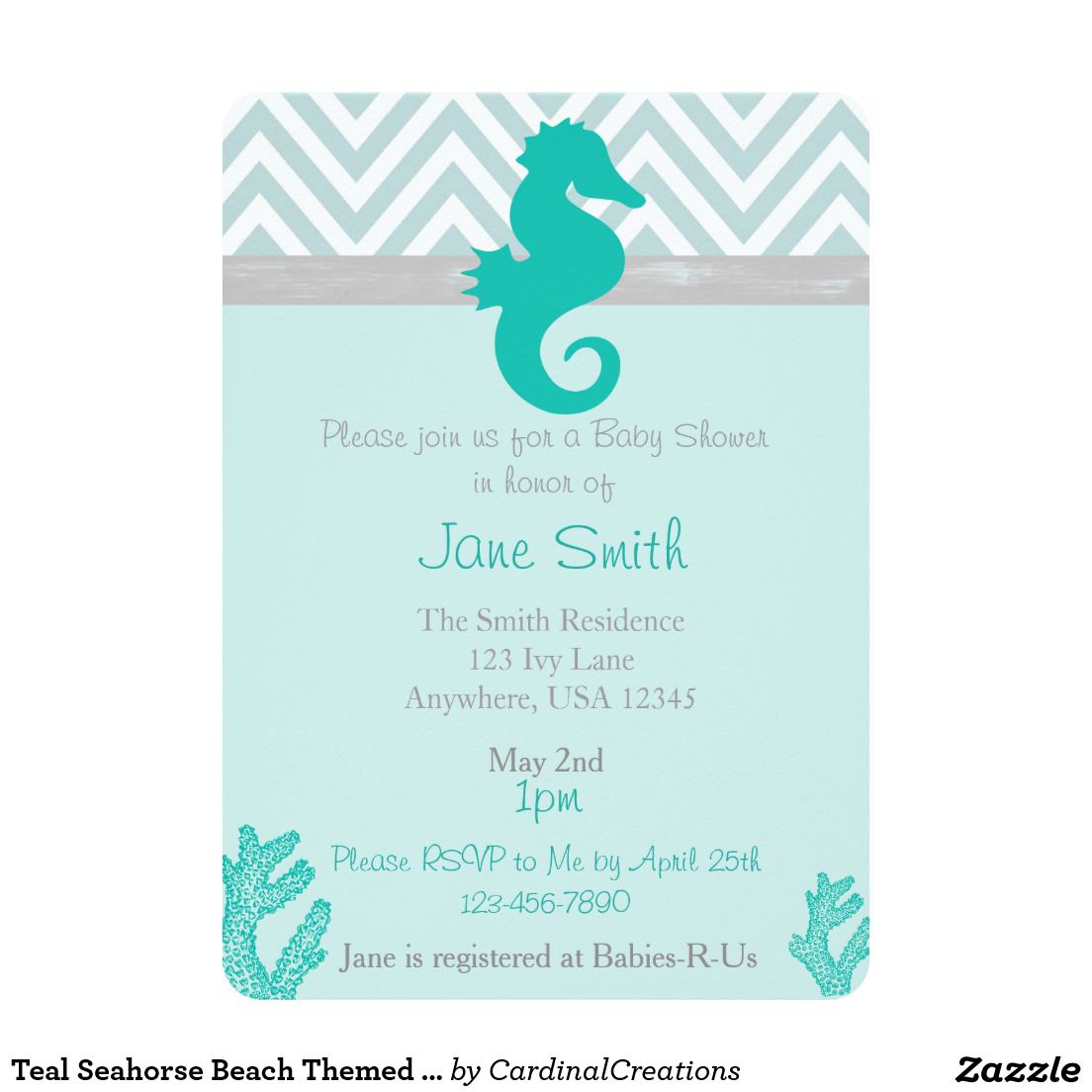 Beach Themed Birthday Invitations