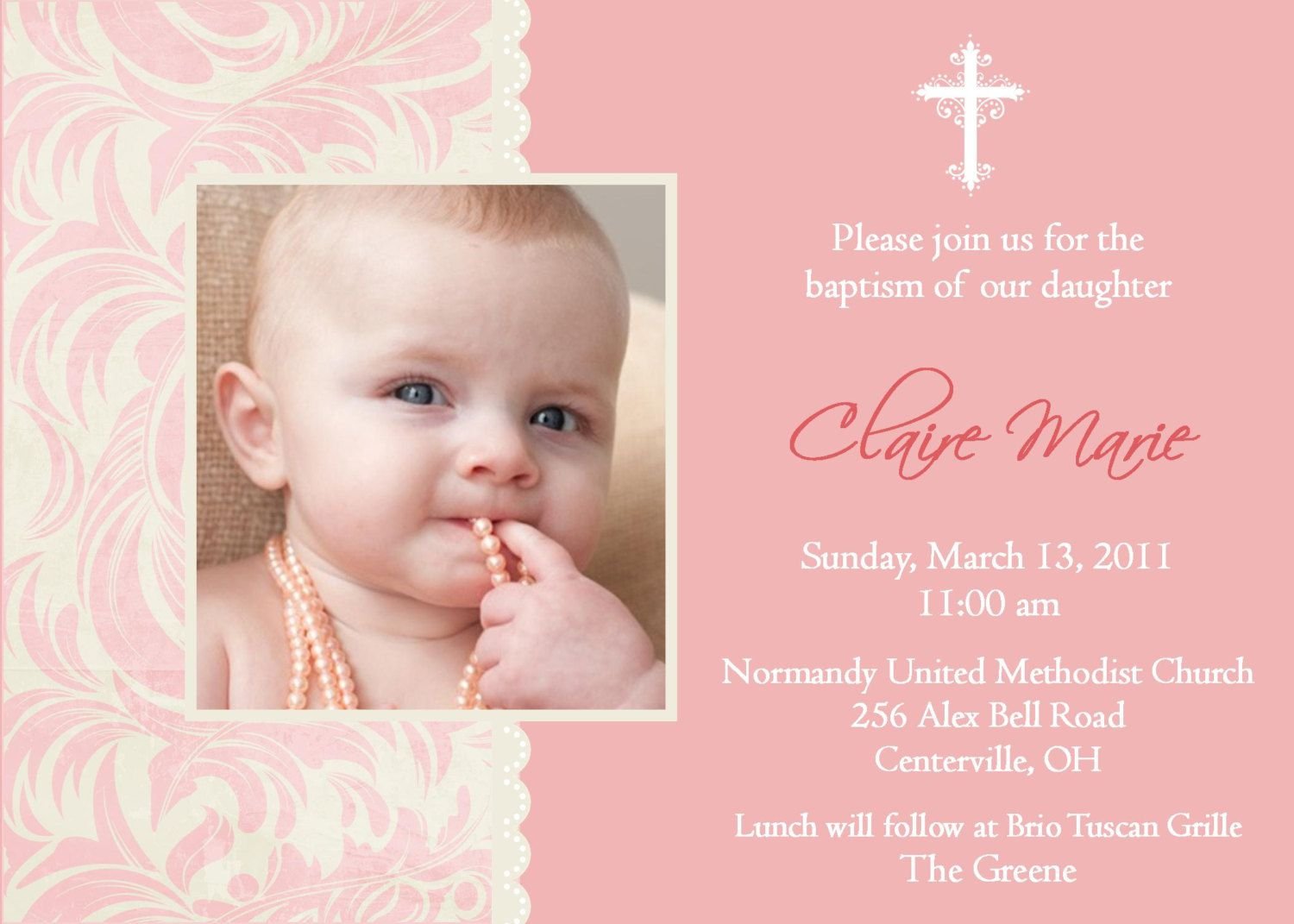 Birthday And Baptism Invitations   First Birthday And Baptism