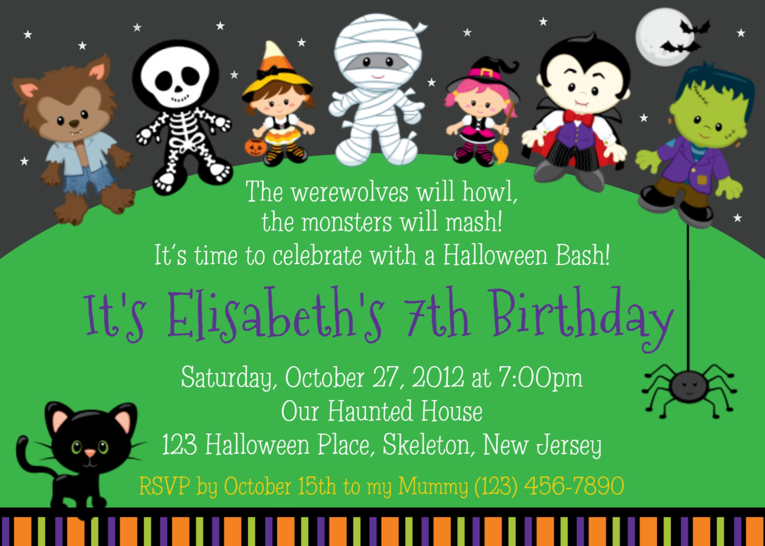 Birthday Halloween Party Invitations