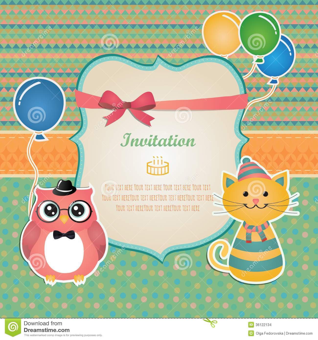 Birthday Party Invitation Card Design Stock Images