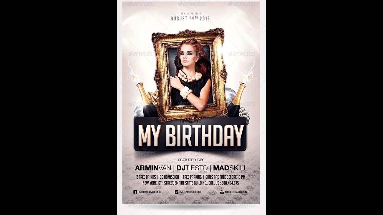 Birthday Party Invitation Flyer Free Photoshop Template