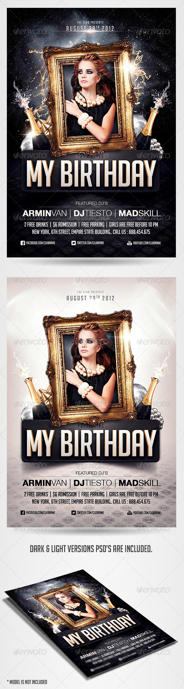 Birthday Party Invitation Flyer Template By Saltshaker911