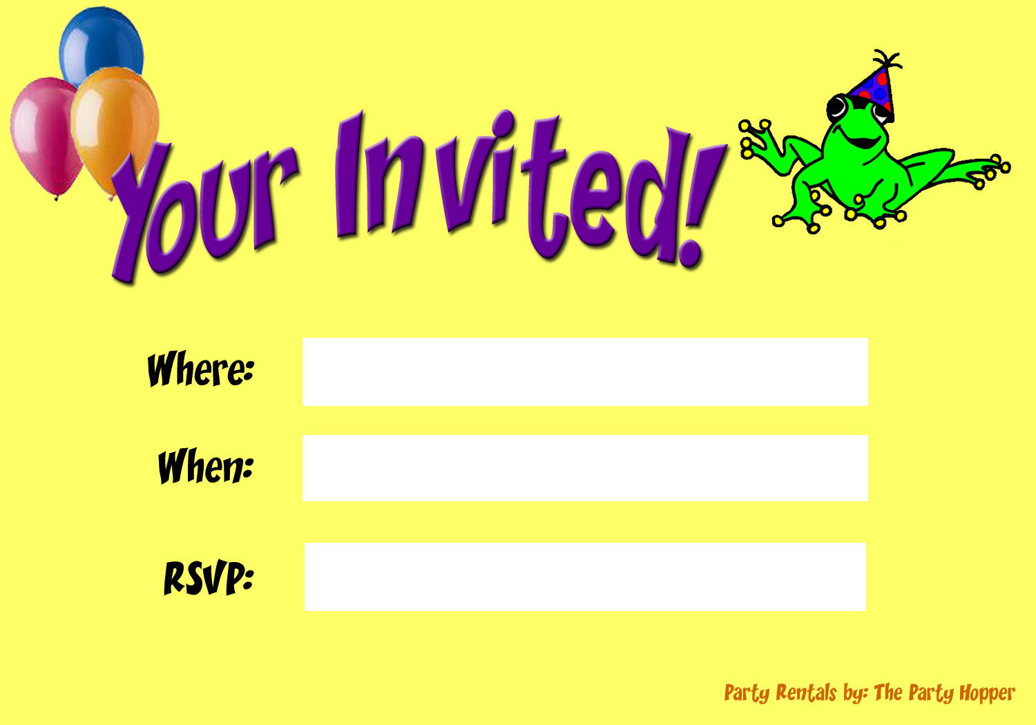 Blank Party Invitations
