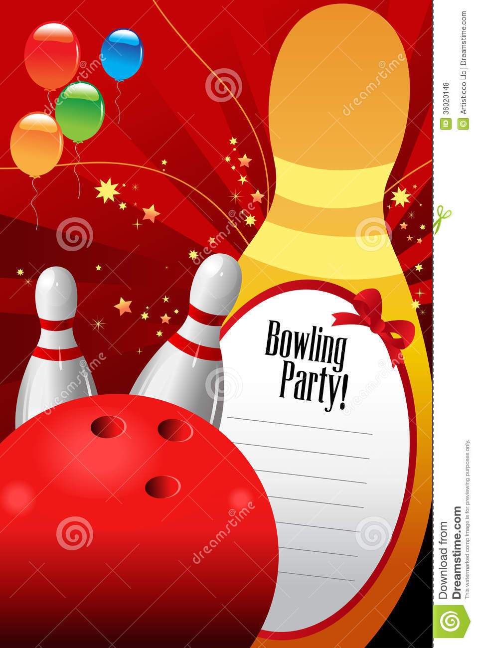 Bowling Party Invitation Template Royalty Free Stock Photos