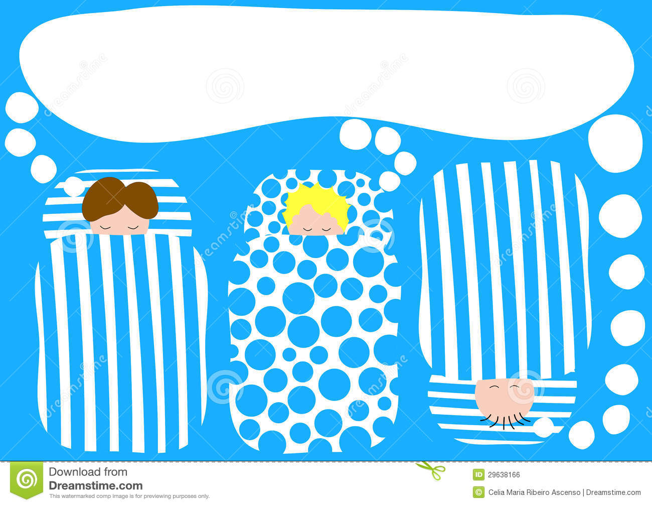 Boys In Sleeping Bags Pyjama Party Invitation Royalty Free Stock