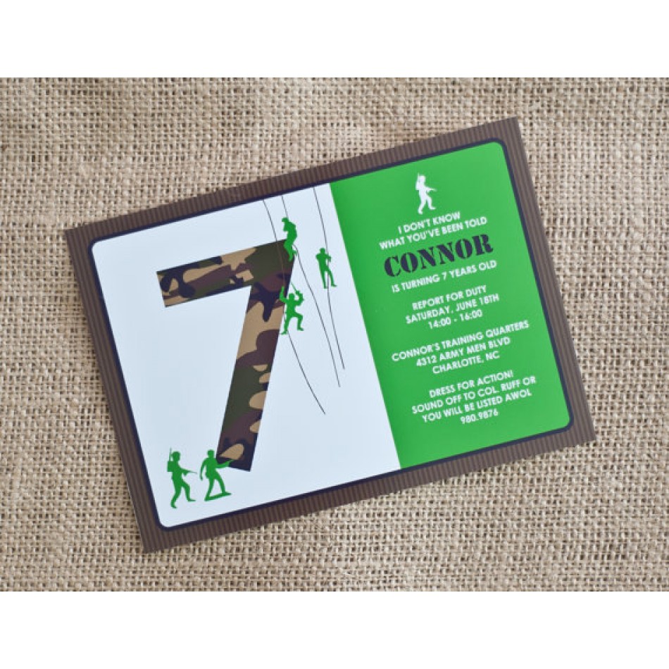Camouflage Birthday Invitations Printable