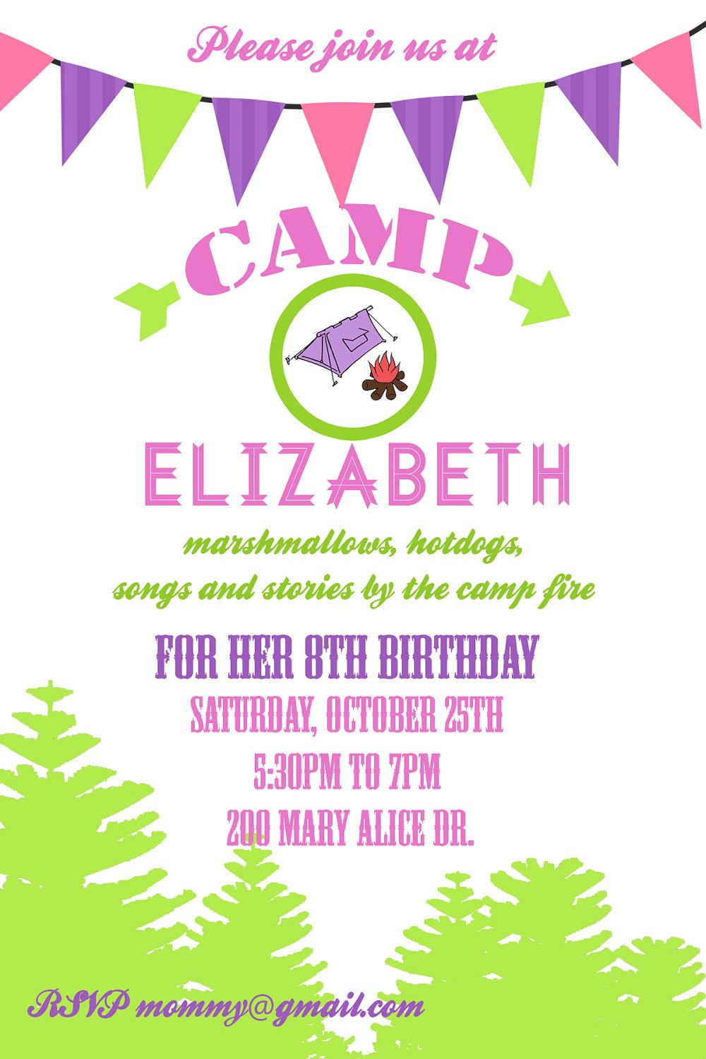 Camping Party Invitation